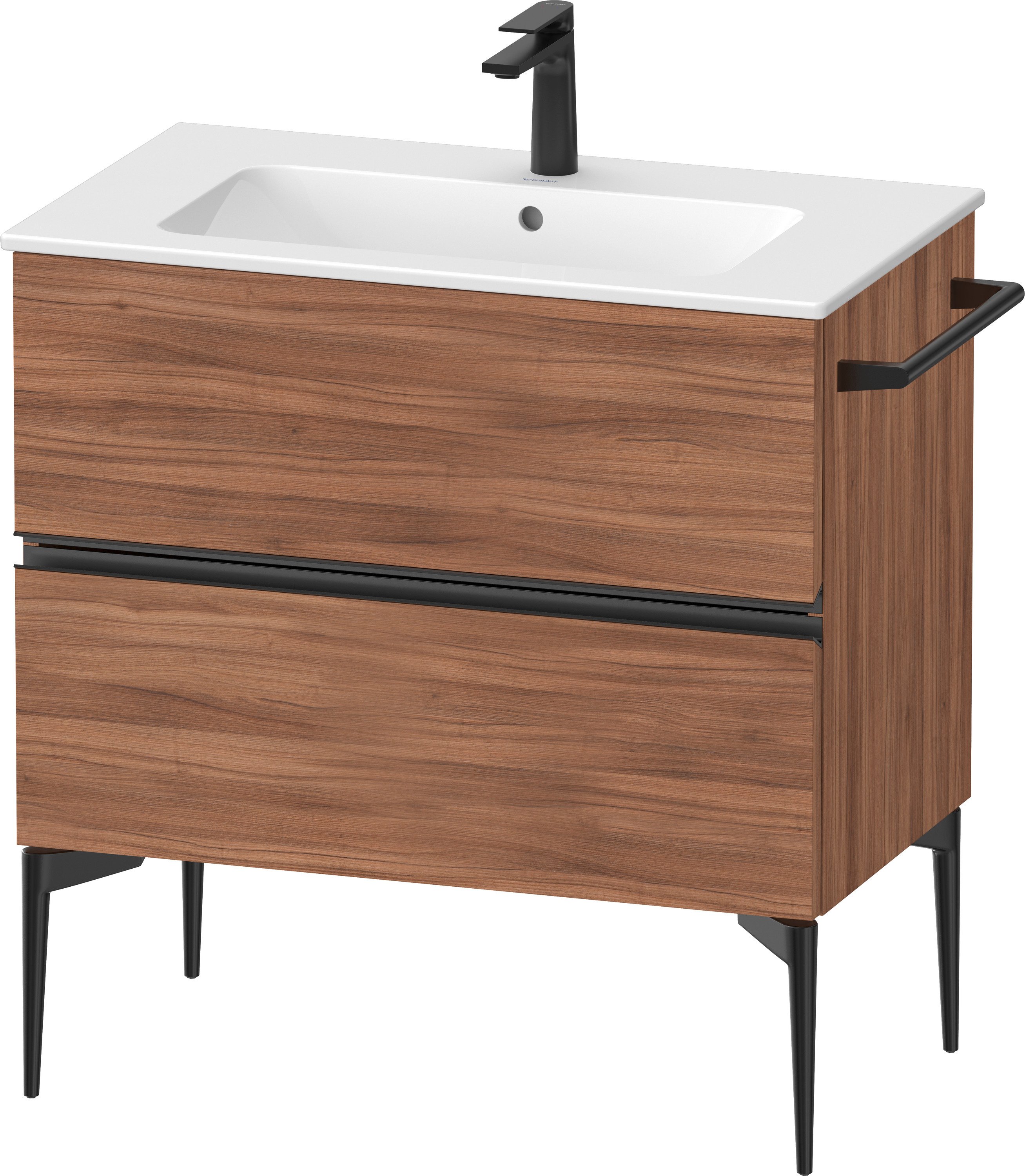Duravit Sivida dulap 81x47.7x59.1 cm sub chiuveta pe perete negru-nucă SV46440BD790000