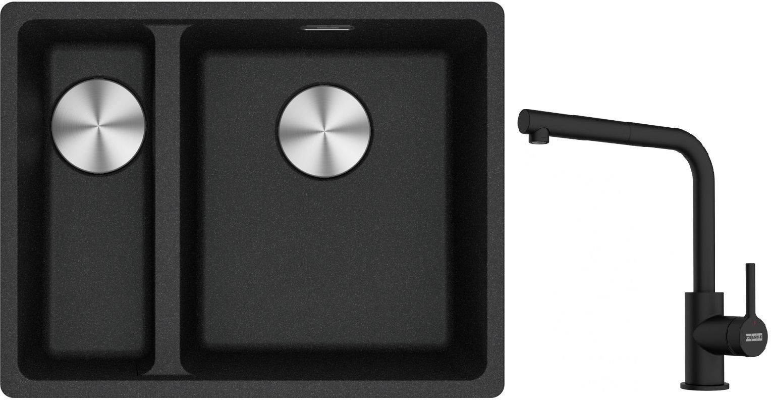 Set chiuvetă din granit Franke Maris 125.0687.269, baterie bucătărie Franke Lina 115.0712.435