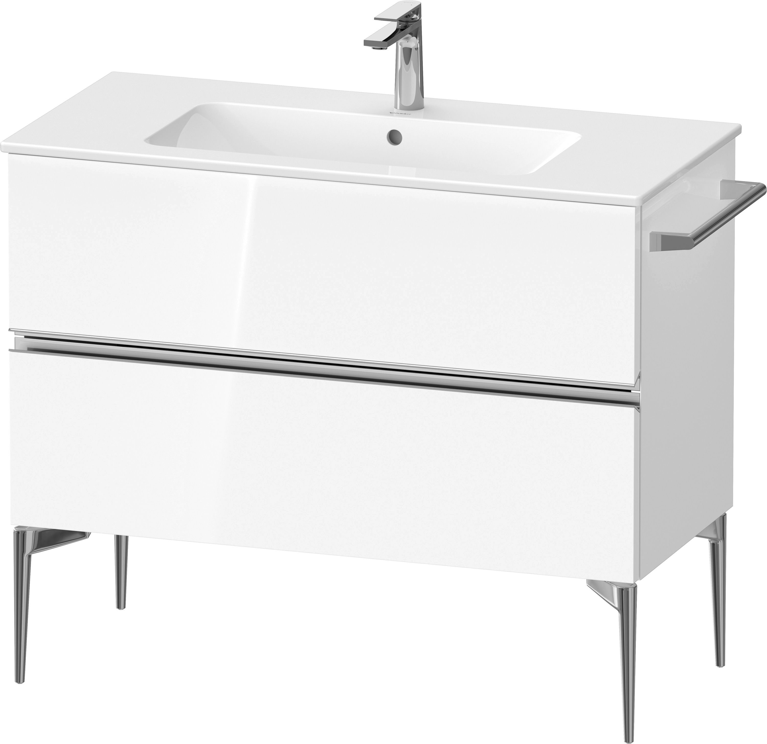 Duravit Sivida dulap 101x47.7x59.1 cm sub chiuveta pe perete alb-crom SV4645010220000