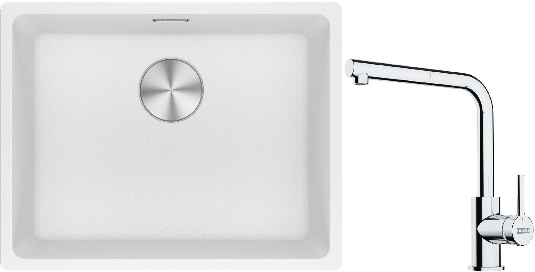 Set chiuvetă din granit Franke Maris 125.0687.255, baterie bucătărie Franke Lina 115.0712.420