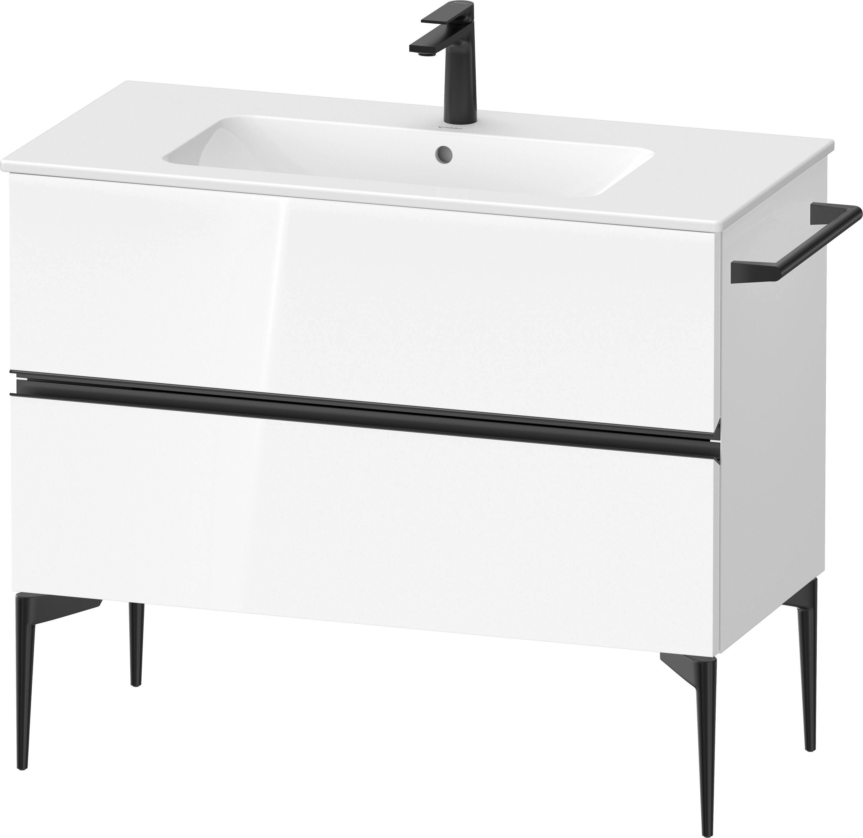 Duravit Sivida dulap 101x47.7x59.1 cm sub chiuveta pe perete alb-negru SV46450BD220000