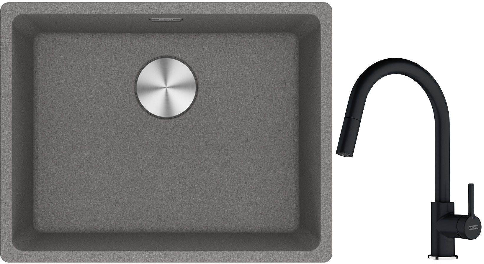 Set chiuvetă din granit Franke Maris 125.0687.254, baterie bucătărie Franke Lina 115.0626.055