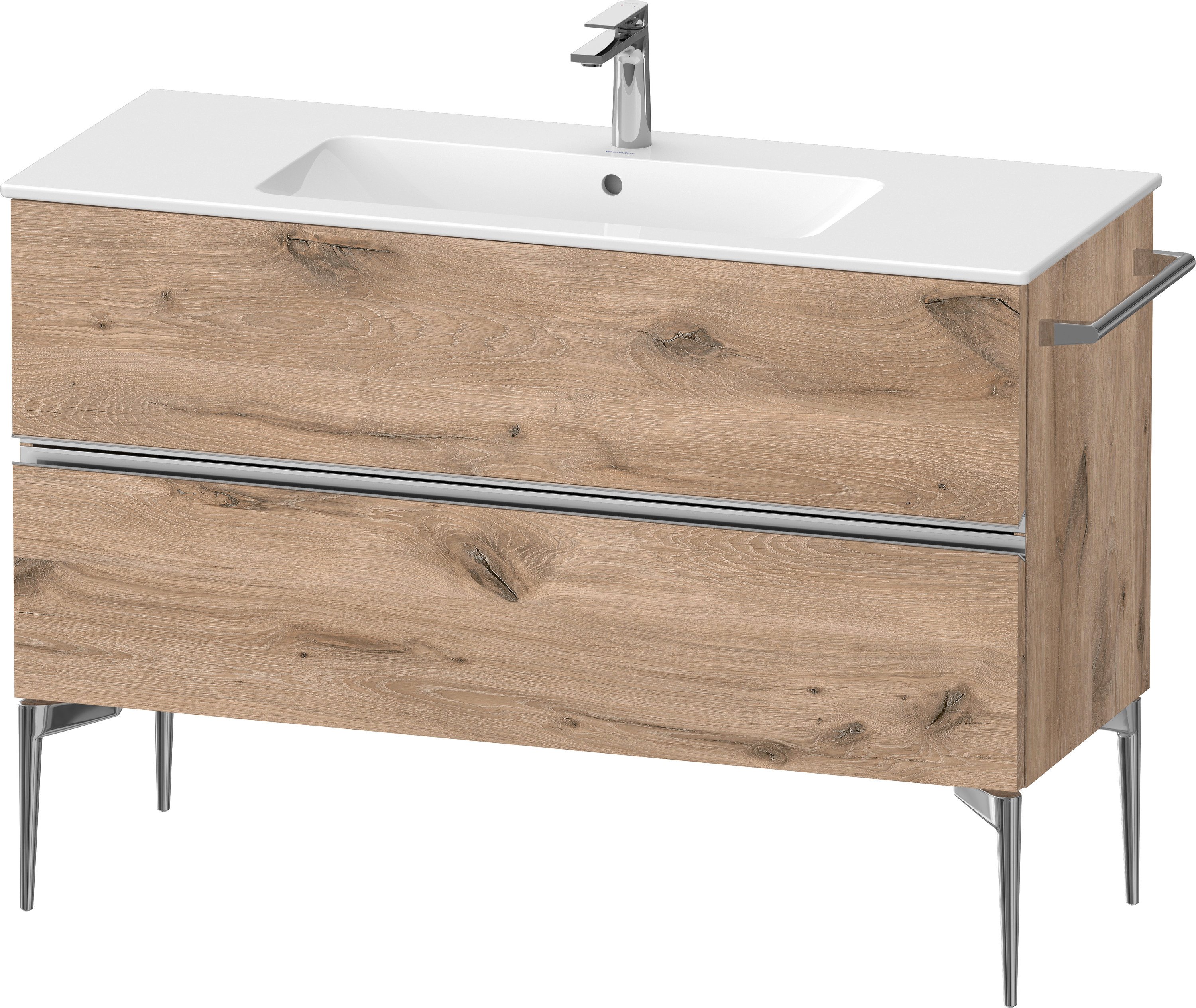 Duravit Sivida dulap 121x47.7x59.1 cm sub chiuveta pe perete stejar-crom SV4646010550000