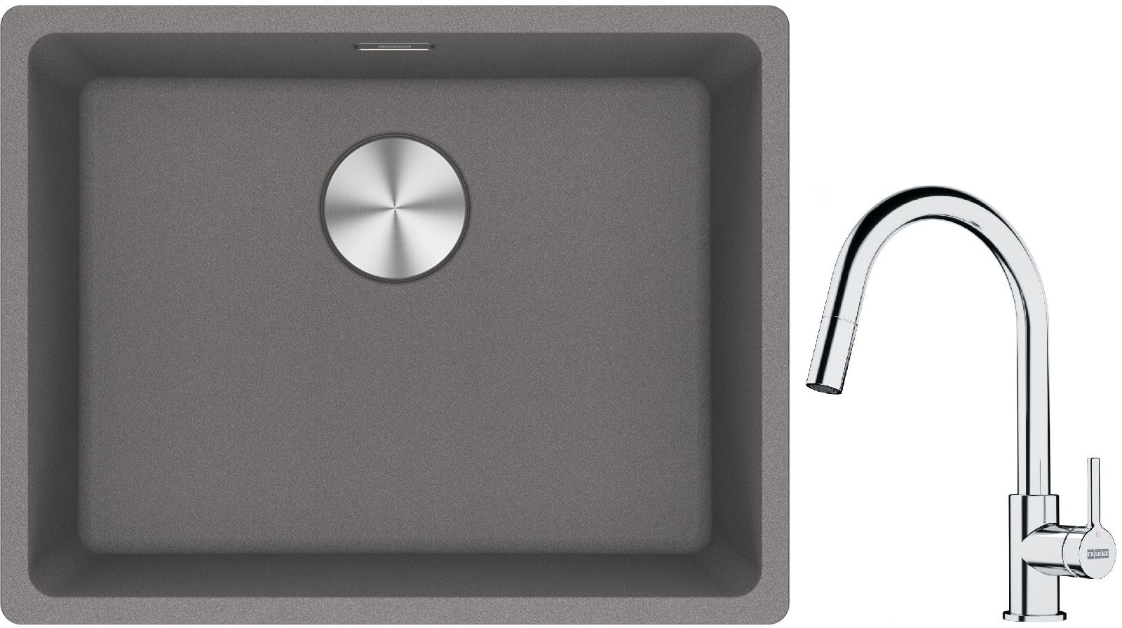 Set chiuvetă din granit Franke Maris 125.0687.254, baterie bucătărie Franke Lina 115.0693.229