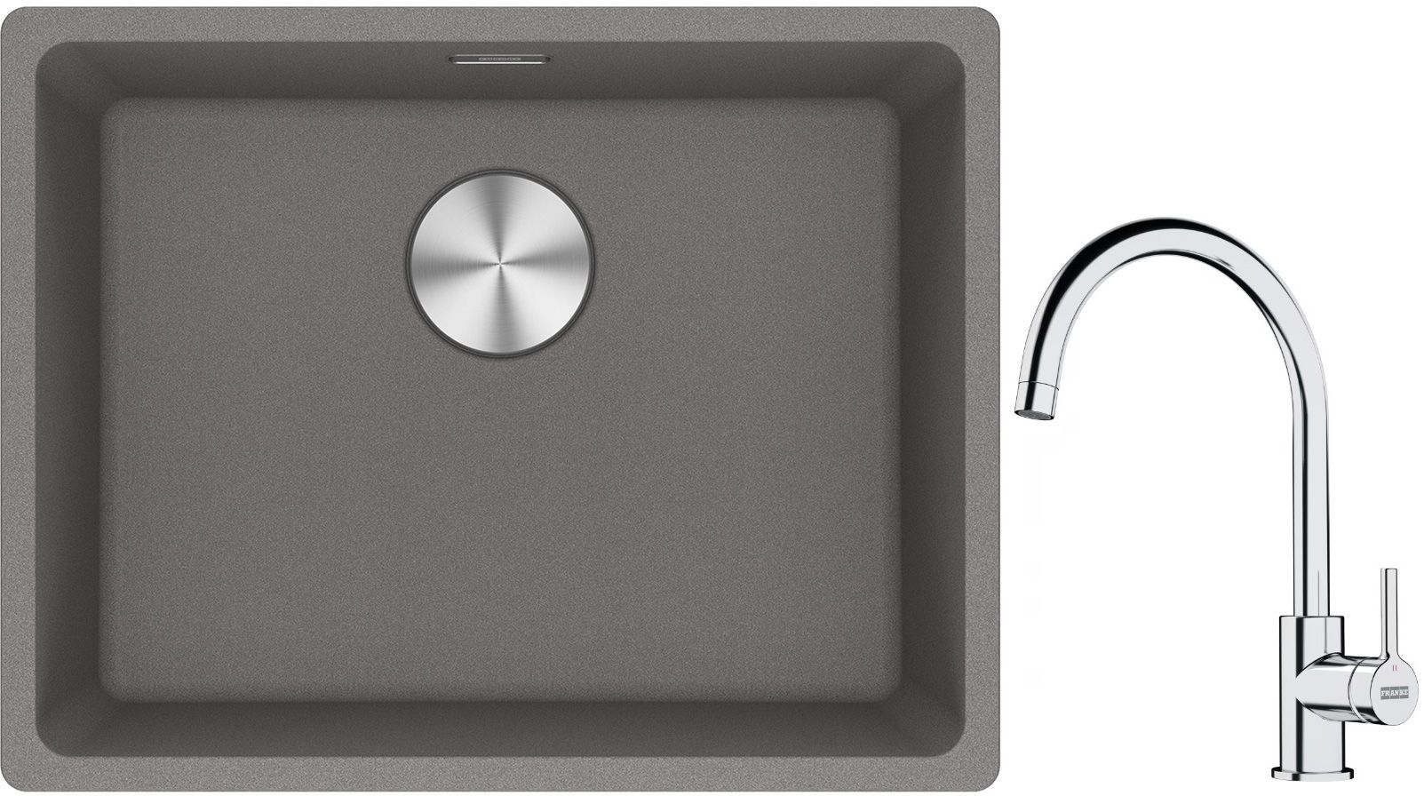 Set chiuvetă din granit Franke Maris 125.0687.254, baterie bucătărie Franke Lina 115.0693.228