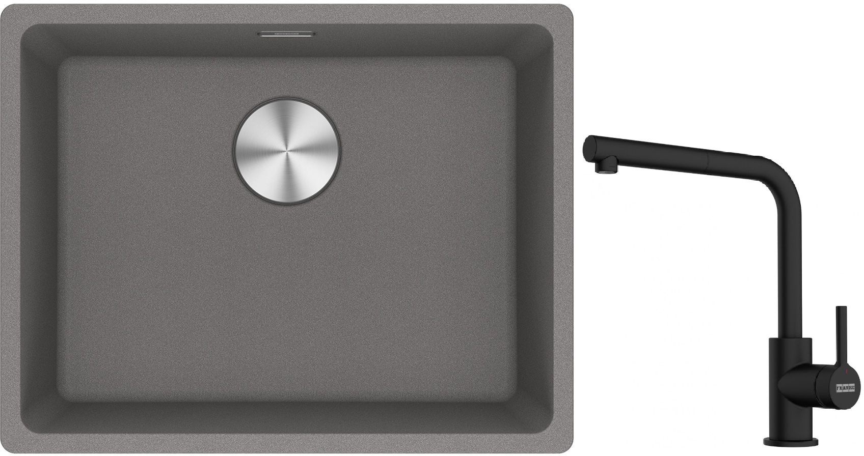 Set chiuvetă din granit Franke Maris 125.0687.254, baterie bucătărie Franke Lina 115.0712.435