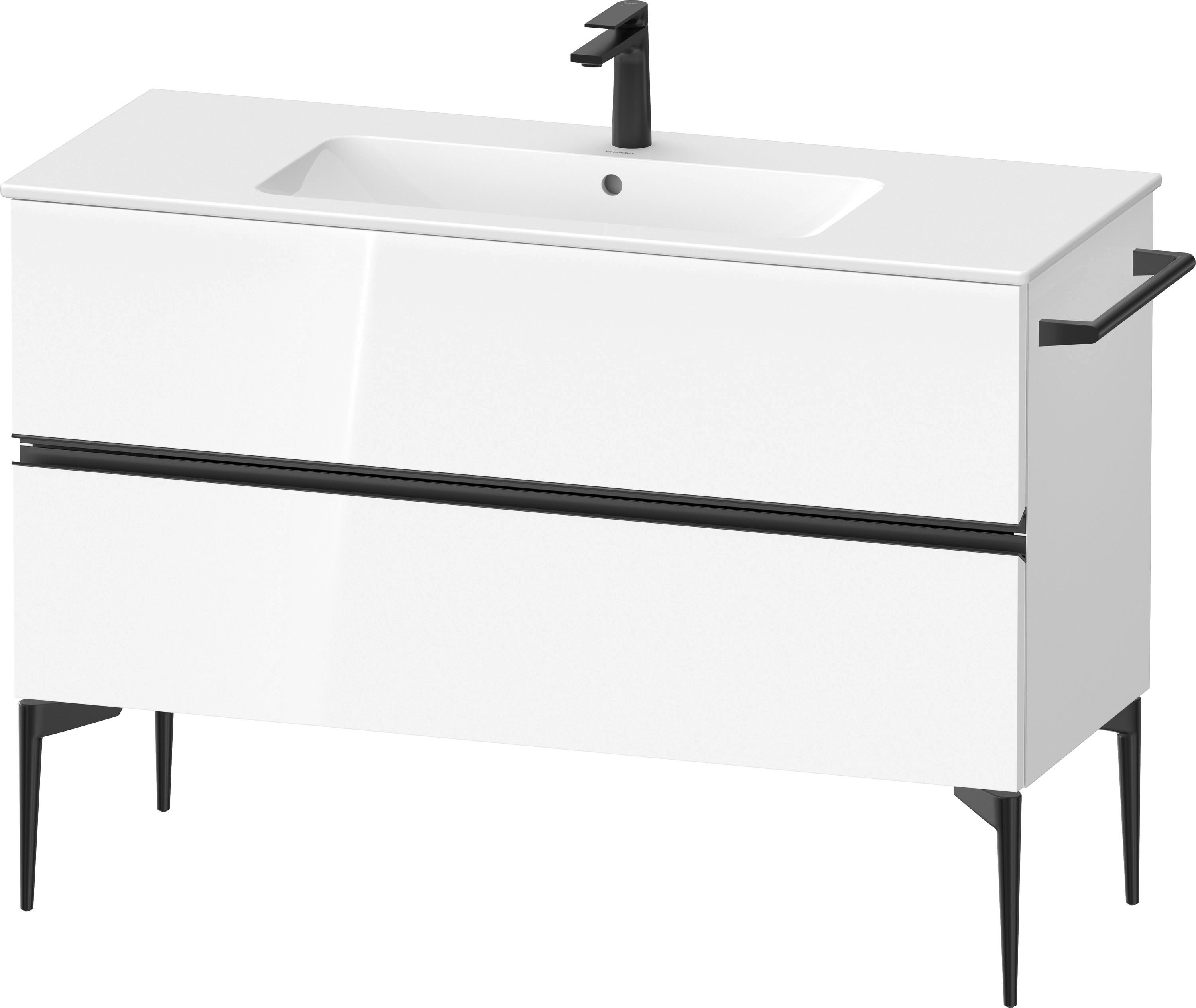 Duravit Sivida dulap 121x47.7x59.1 cm sub chiuveta pe perete alb-negru SV46460BD220000