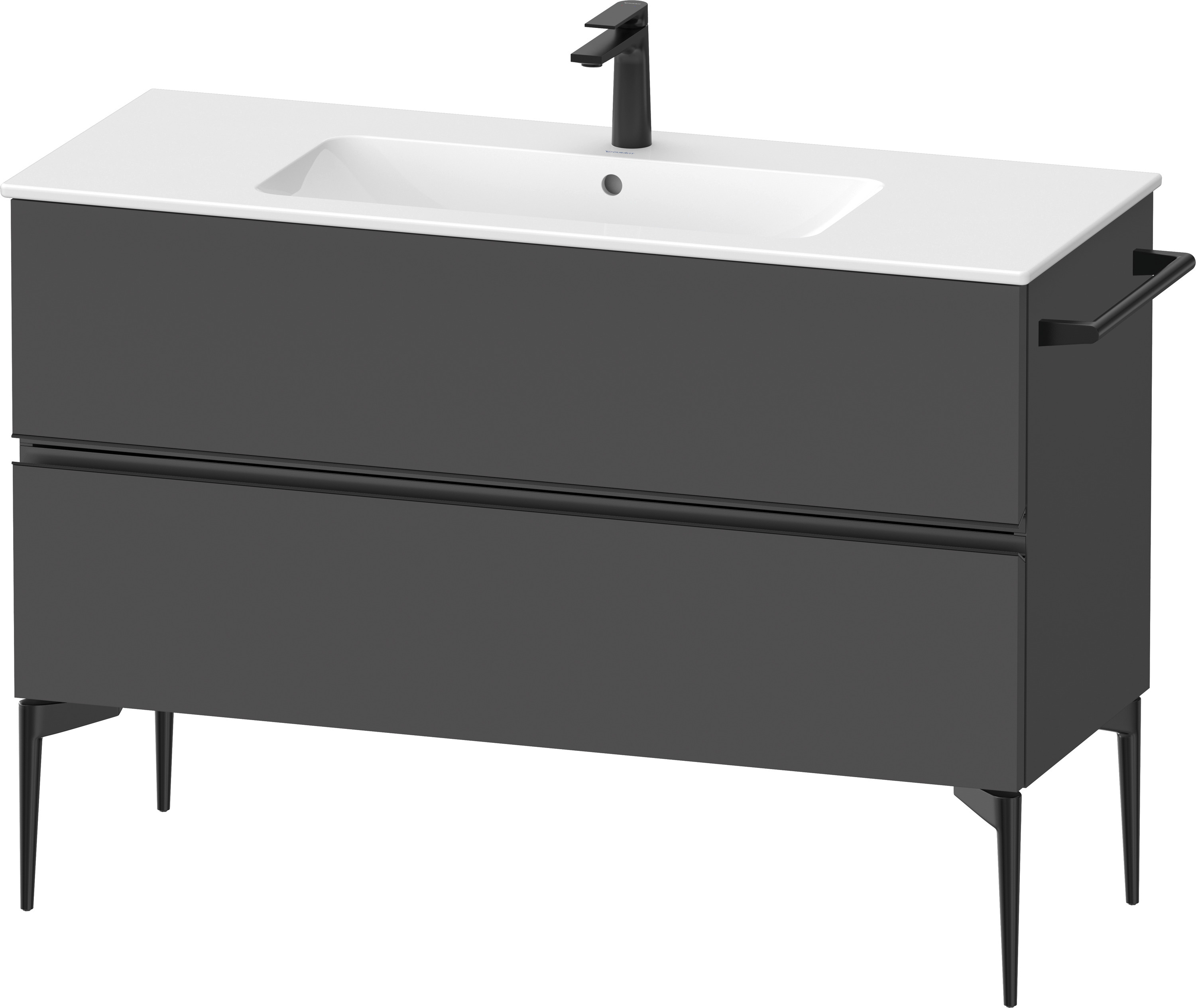 Duravit Sivida dulap 121x47.7x59.1 cm sub chiuveta pe perete negru-gri SV46460BD490000