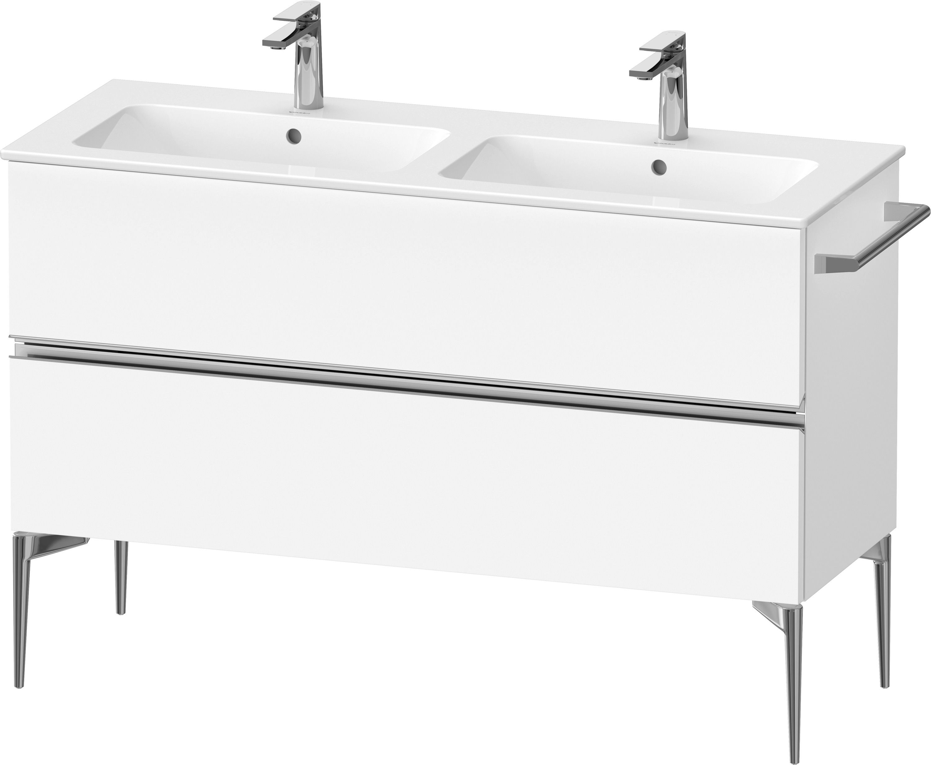 Duravit Sivida dulap 128x47.7x59.1 cm sub chiuveta pe perete alb-crom SV4647010180000