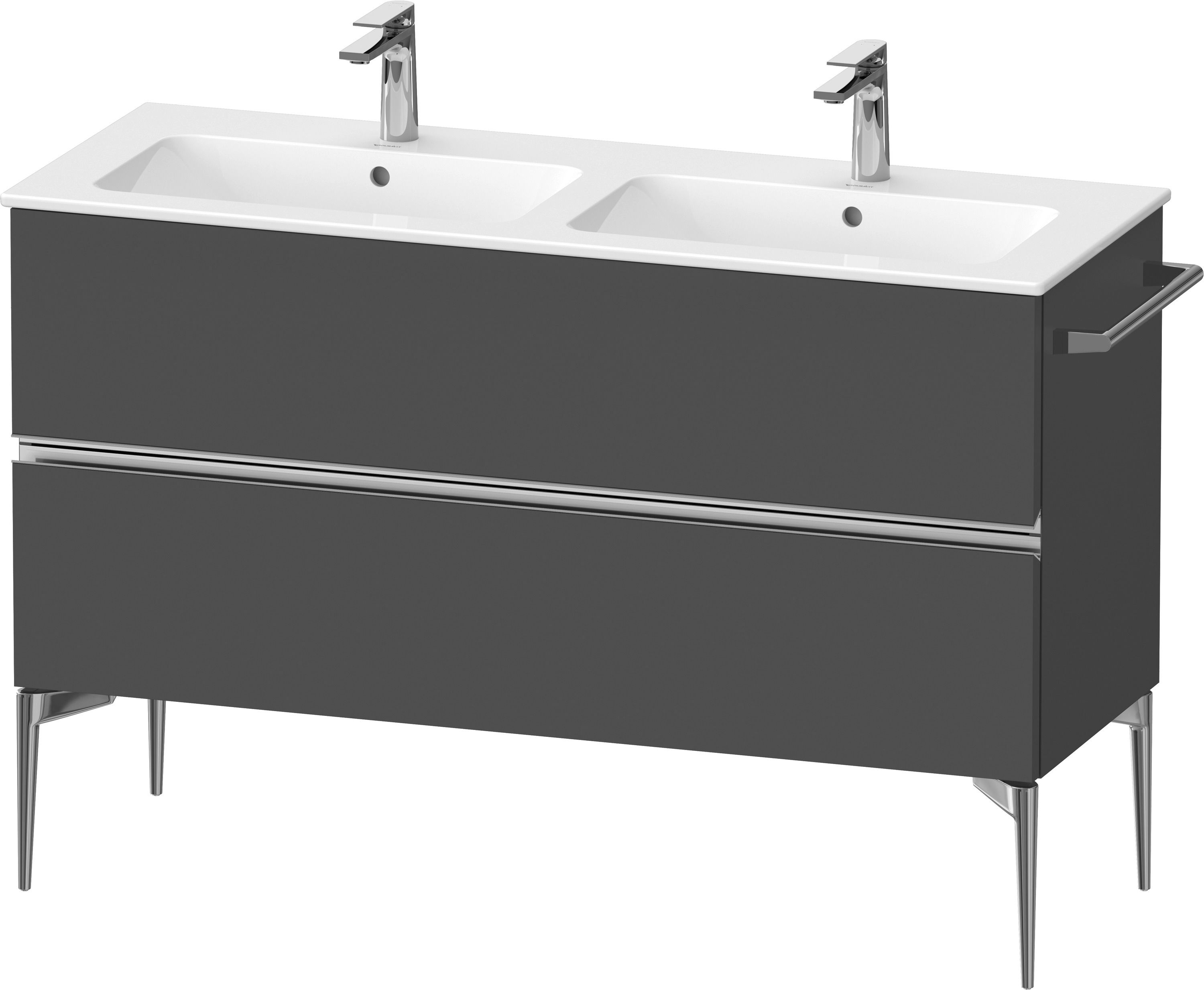 Duravit Sivida dulap 128x47.7x59.1 cm sub chiuveta pe perete grafit-crom SV4647010490000