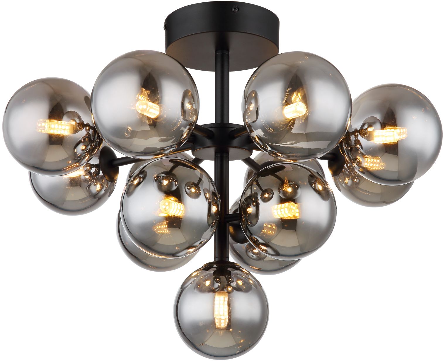 Globo Lighting Grappy lampă de tavan x5 W negru-fumuriu 56143-13D