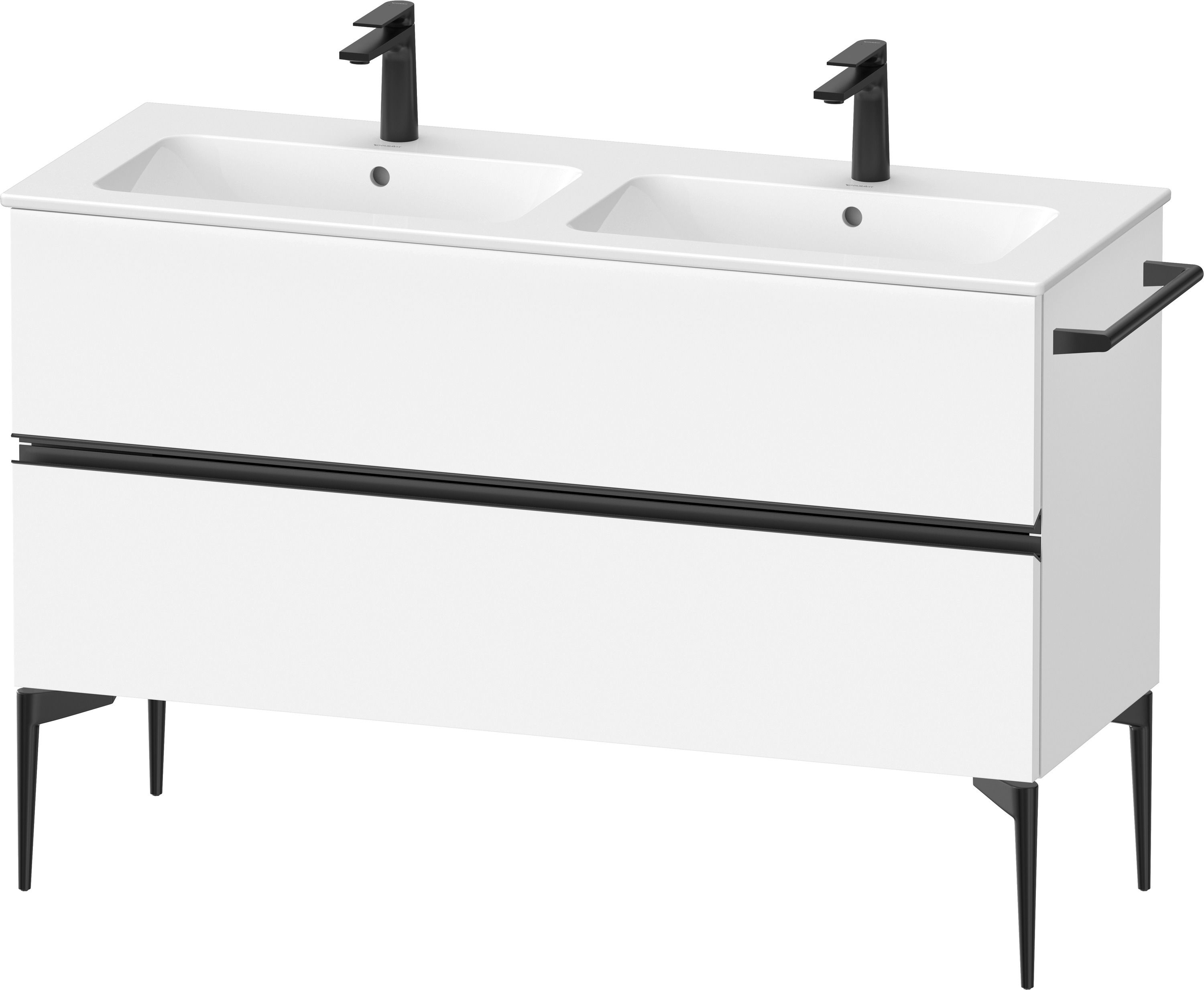 Duravit Sivida dulap 128x47.7x59.1 cm sub chiuveta pe perete alb-negru SV46470BD180000