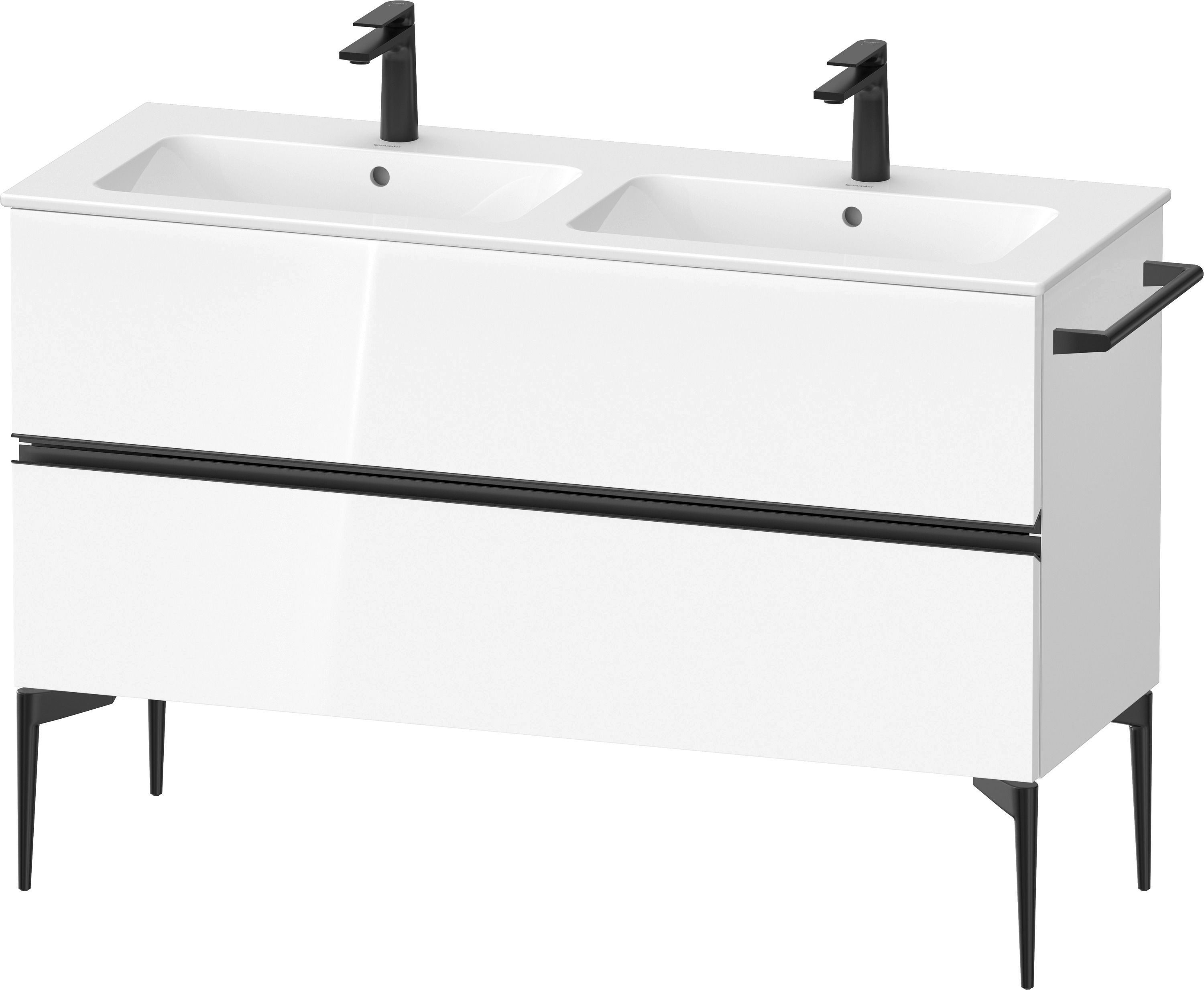 Duravit Sivida dulap 128x47.7x59.1 cm sub chiuveta pe perete alb-negru SV46470BD220000