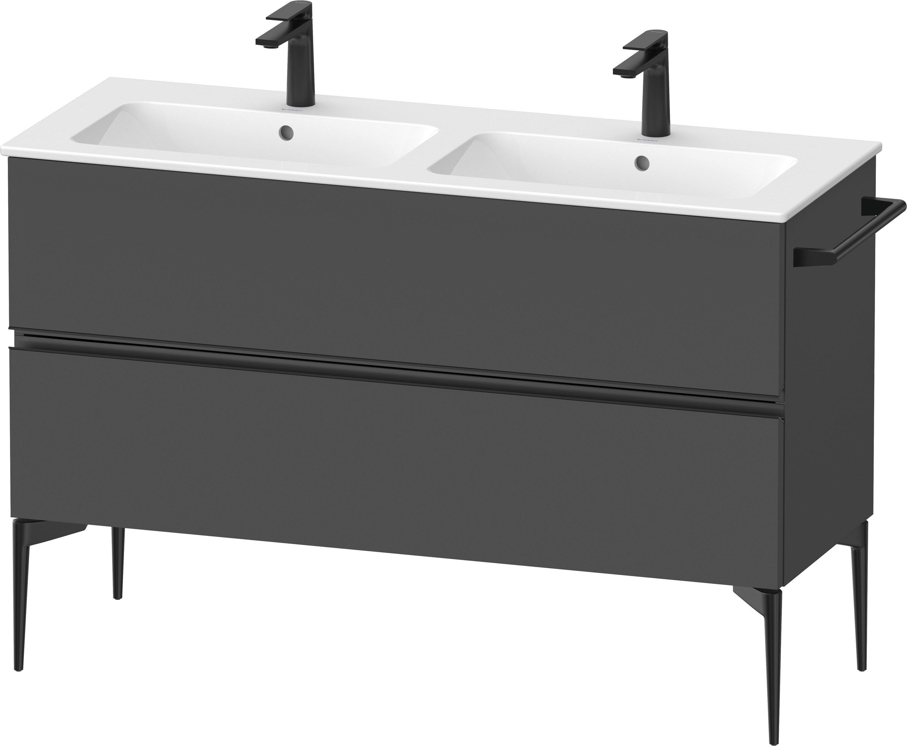 Duravit Sivida dulap 128x47.7x59.1 cm sub chiuveta pe perete negru-grafit SV46470BD490000