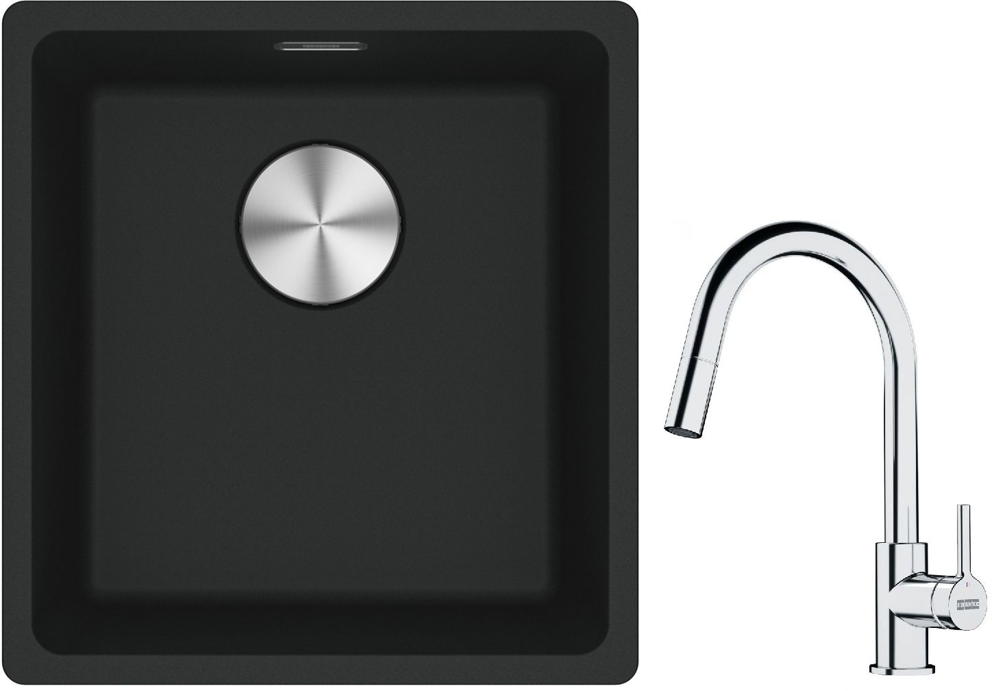 Set chiuvetă din granit Franke Maris 125.0687.248, baterie bucătărie Franke Lina 115.0693.229