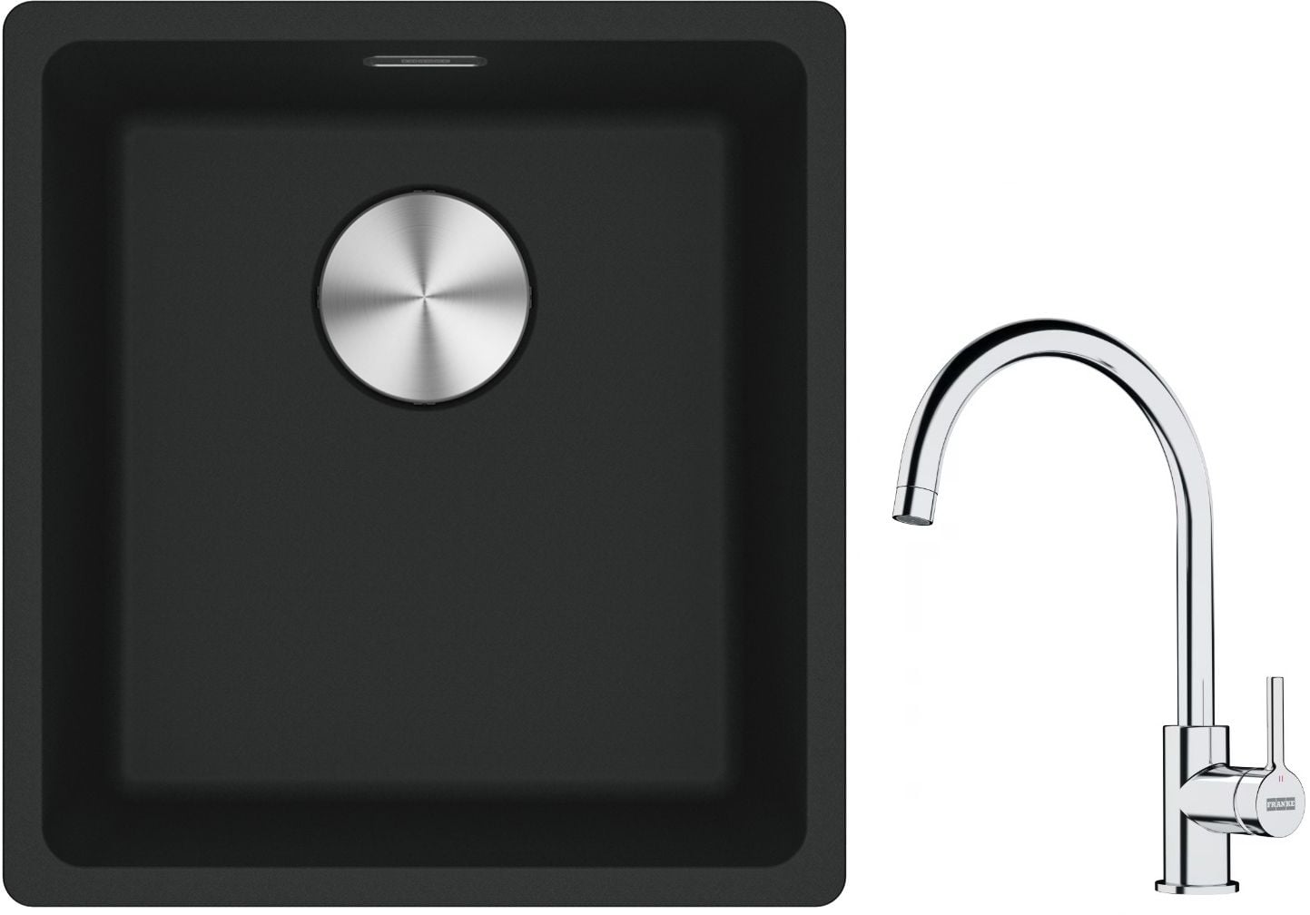 Set chiuvetă din granit Franke Maris 125.0687.248, baterie bucătărie Franke Lina 115.0693.228