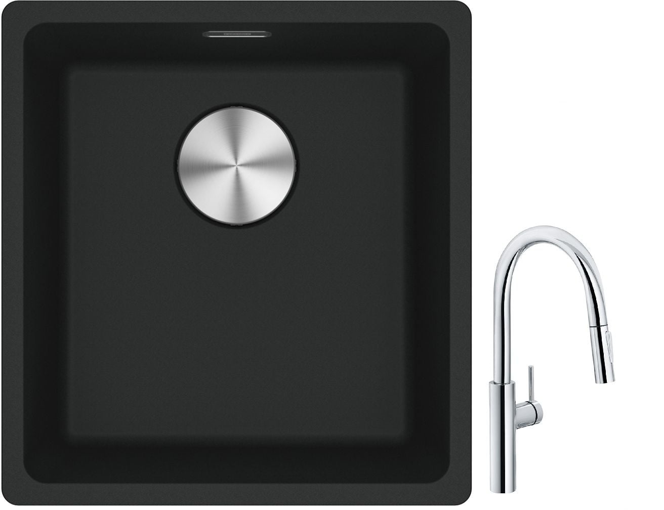 Set baterie bucătărie Franke Pescara L Slide-In 115.0538.940, chiuvetă din granit Franke Maris 125.0687.248