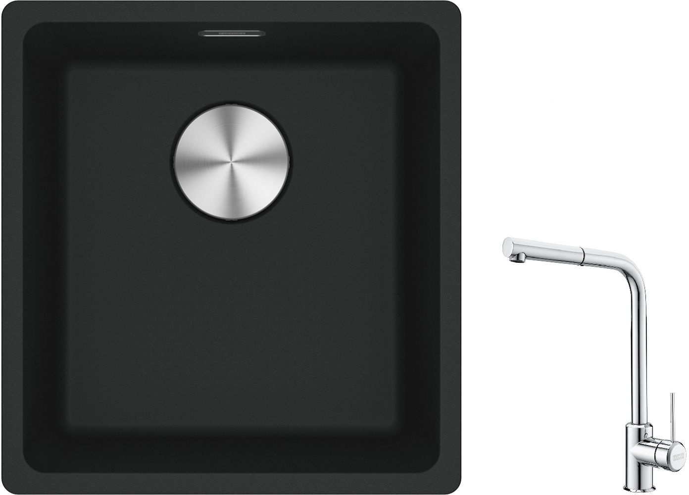 Set chiuvetă din granit Franke Maris 125.0687.248, baterie bucătărie Franke Sirius Side 115.0668.280