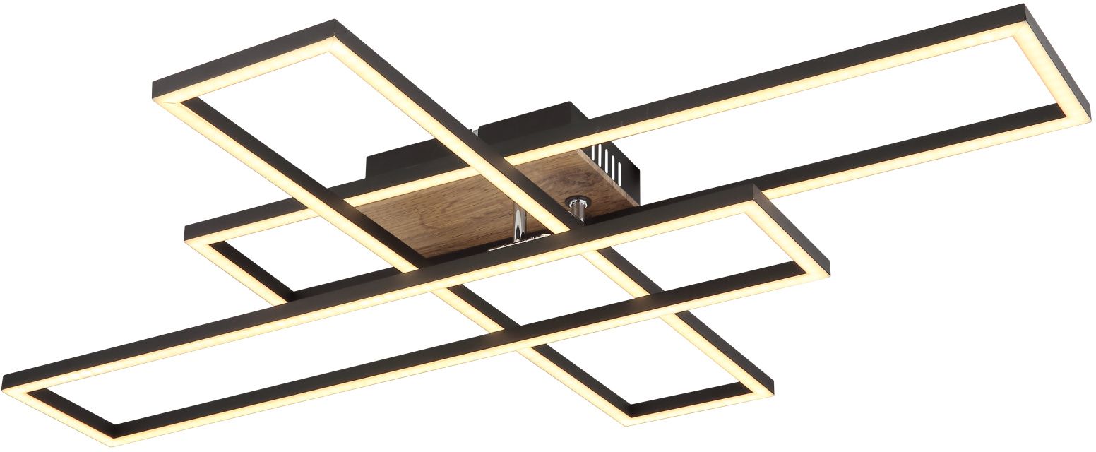 Globo Lighting Dakari lampă de tavan 1x40 W negru-lemn 67208-40
