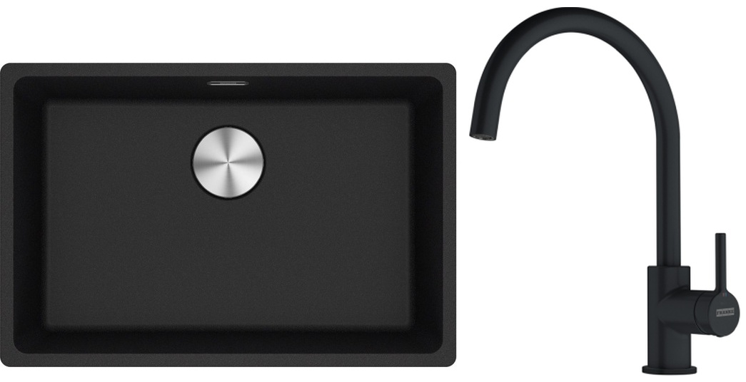 Set chiuvetă din granit Franke Maris 125.0687.257, baterie bucătărie Franke Lina 115.0626.019