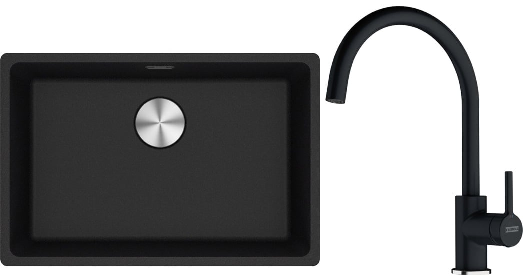 Set chiuvetă din granit Franke Maris 125.0687.257, baterie bucătărie Franke Lina 115.0626.020