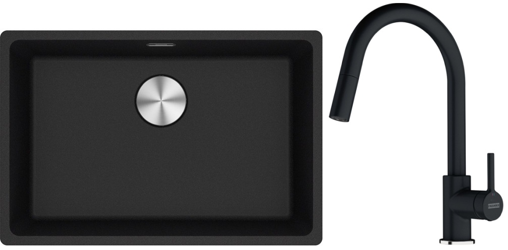 Set chiuvetă din granit Franke Maris 125.0687.257, baterie bucătărie Franke Lina 115.0626.055