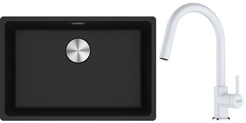 Set chiuvetă din granit Franke Maris 125.0687.257, baterie bucătărie Franke Lina 115.0626.081