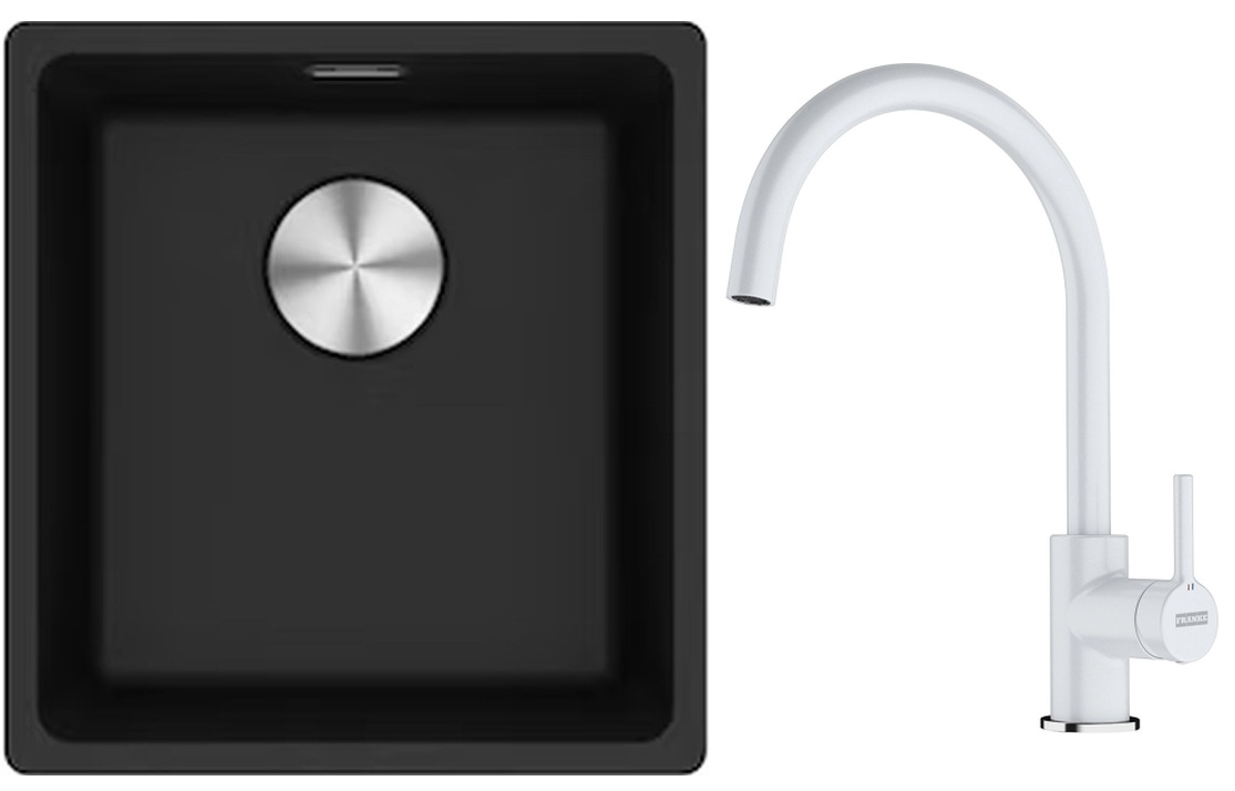 Set chiuvetă din granit Franke Maris 125.0687.249, baterie bucătărie Franke Lina 115.0626.024