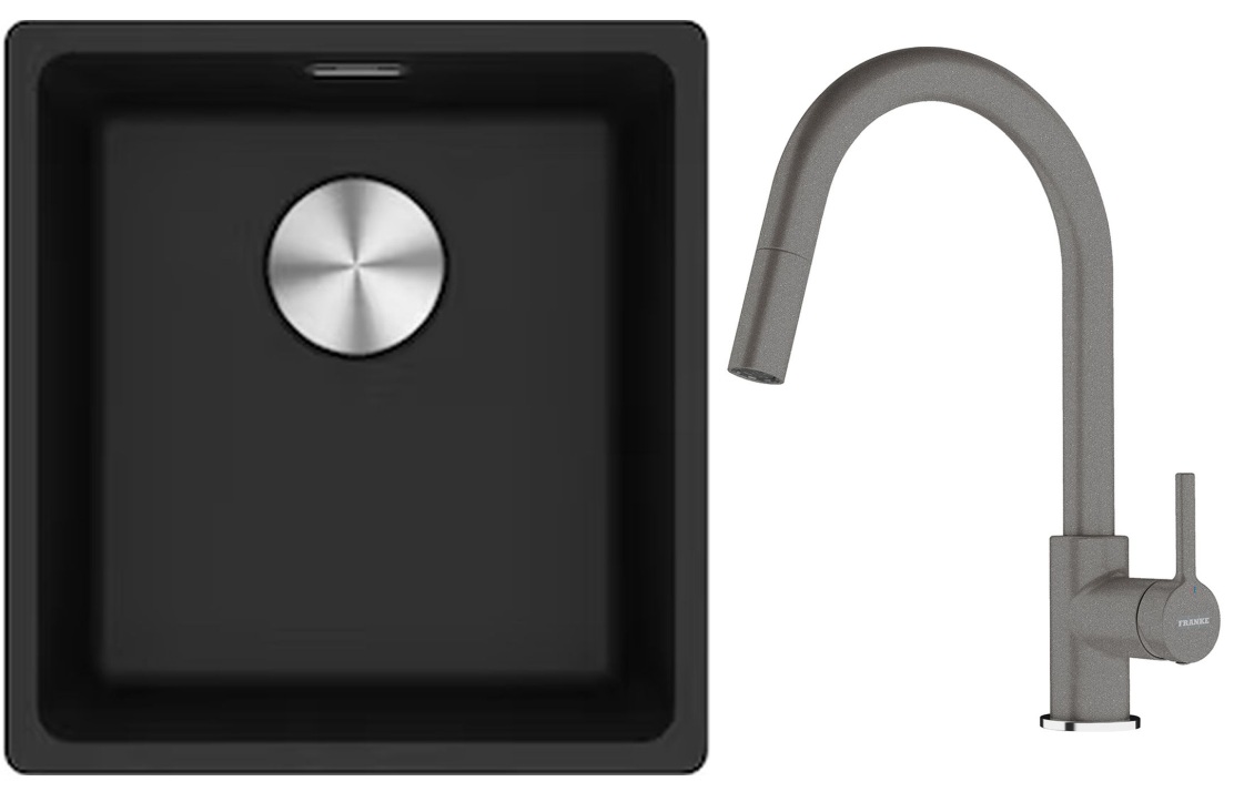 Set chiuvetă din granit Franke Maris 125.0687.249, baterie bucătărie Franke Lina 115.0626.057