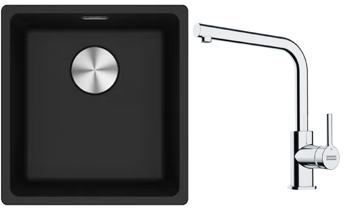 Set chiuvetă din granit Franke Maris 125.0687.249, baterie bucătărie Franke Lina 115.0693.230