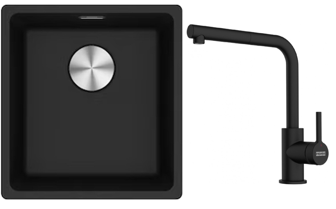 Set chiuvetă din granit Franke Maris 125.0687.249, baterie bucătărie Franke Lina 115.0712.435