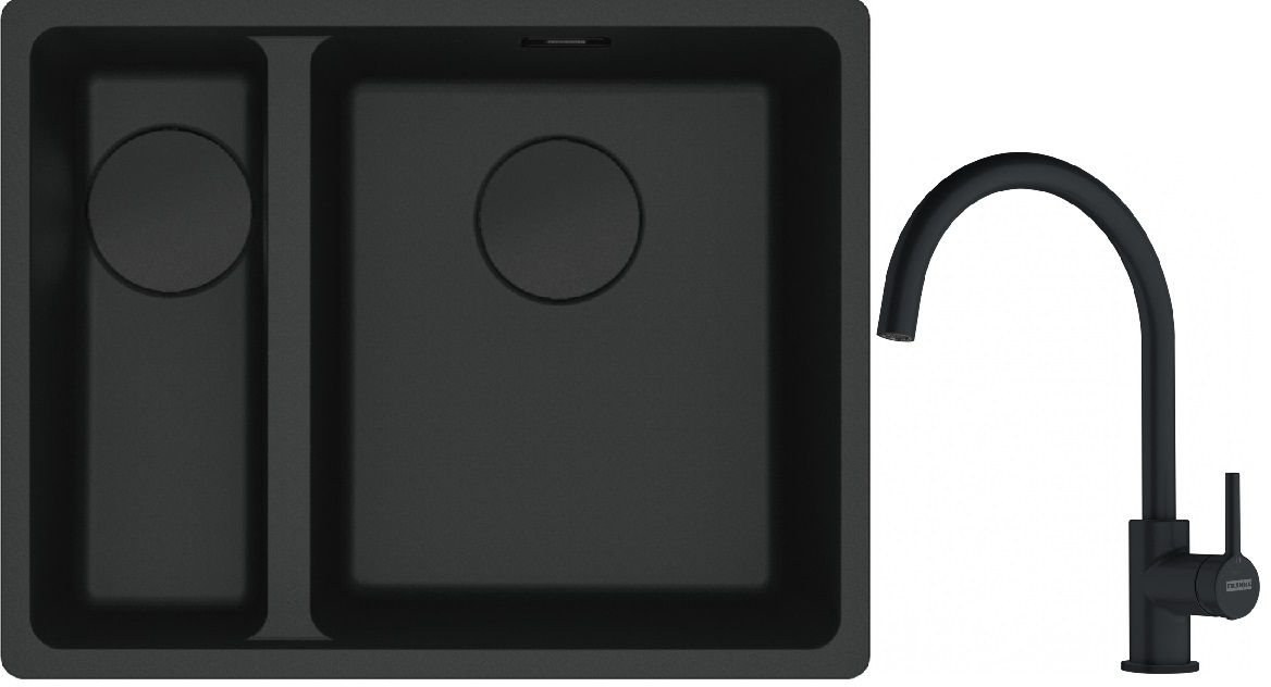 Set chiuvetă din granit Franke Maris 125.0697.756, baterie bucătărie Franke Lina 115.0626.019