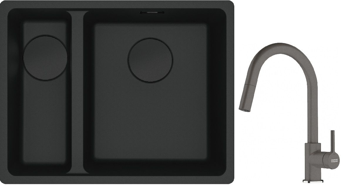 Set chiuvetă din granit Franke Maris 125.0697.756, baterie bucătărie Franke Lina 115.0626.057