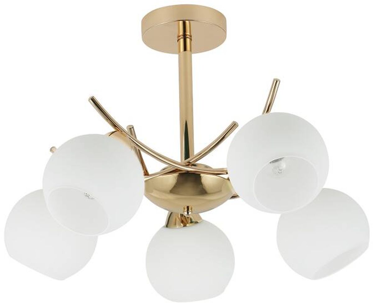 Candellux Amos lampă de tavan 5x40 W alb-auriu 35-37497