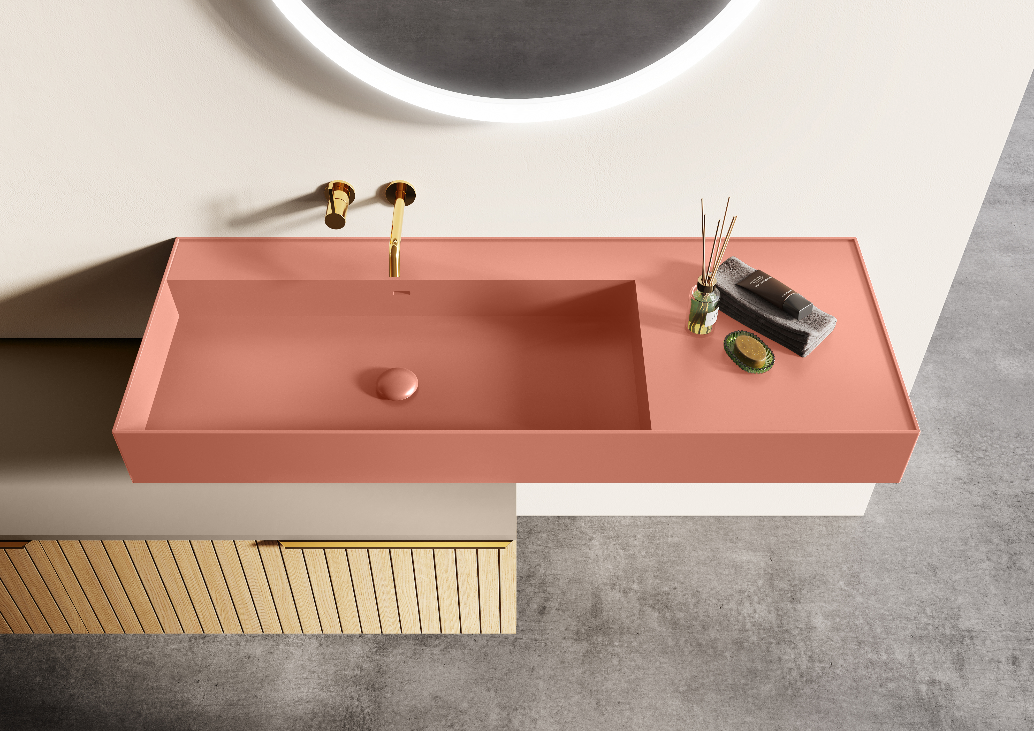 Elita Level lavoar 100.5x45.5 cm dreptunghiular clasică roz RE041461186600