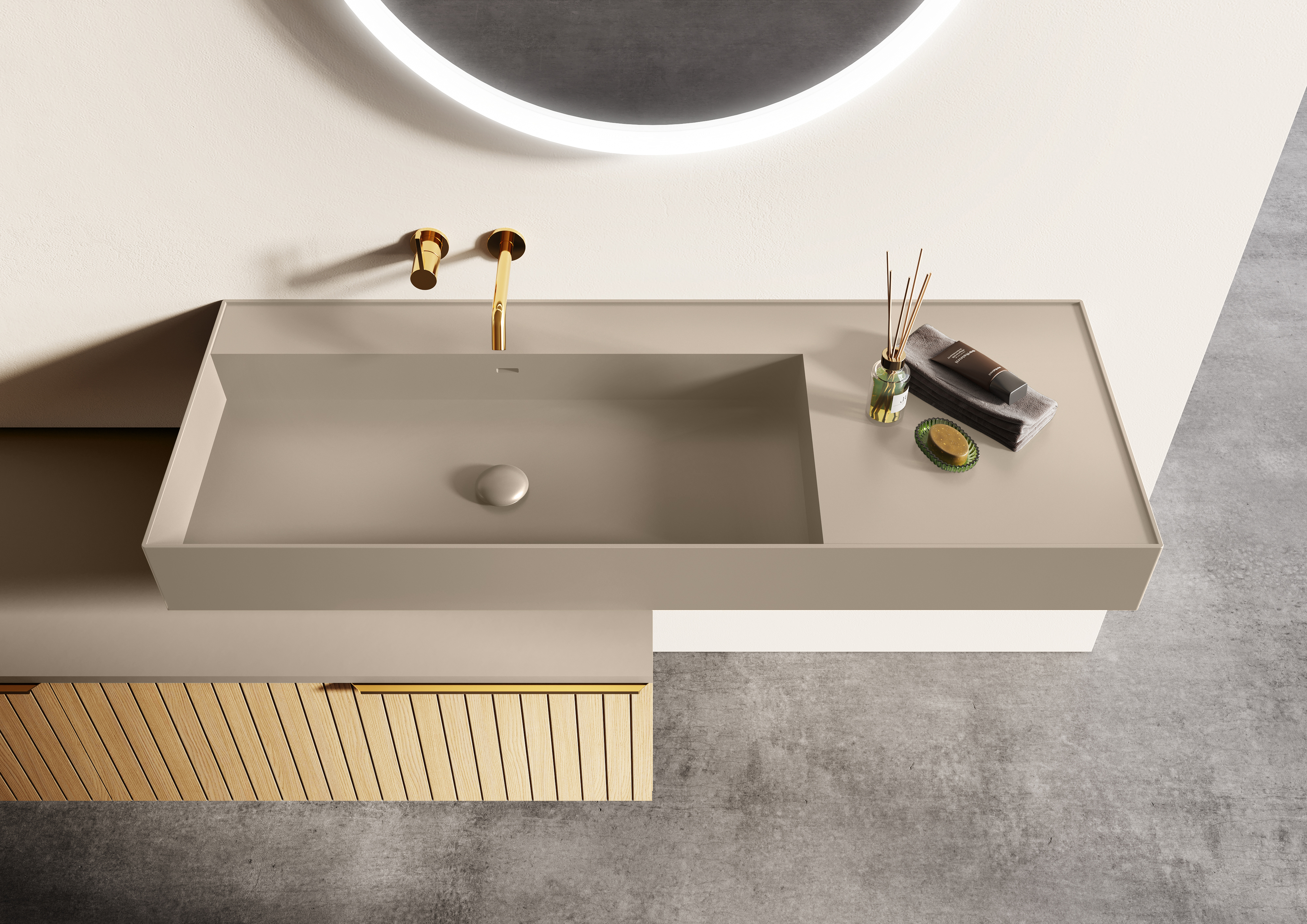 Elita Level lavoar 120.5x45.5 cm dreptunghiular clasică maro/bej RE041461197020