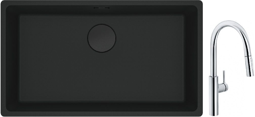 Set chiuvetă din granit Franke Maris 125.0697.757, baterie bucătărie Franke Pescara L Slide-In 115.0538.940