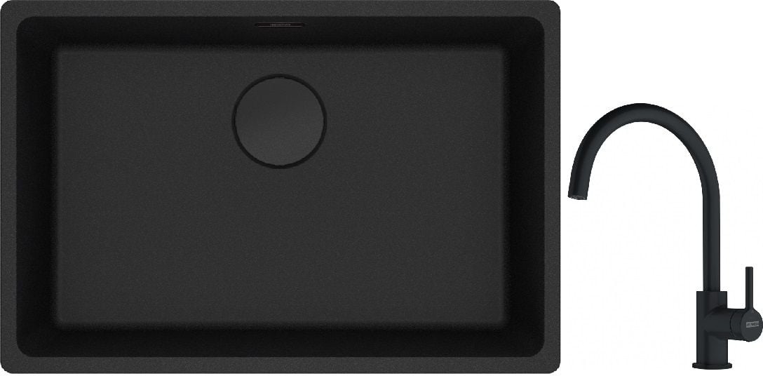 Set chiuvetă din granit Franke Maris 125.0697.758, baterie bucătărie Franke Lina 115.0626.019