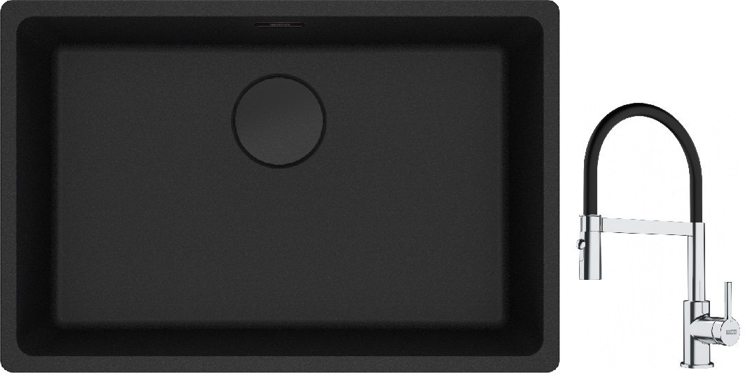 Set chiuvetă din granit Franke Maris 125.0697.758, baterie bucătărie Franke Lina 115.0626.085