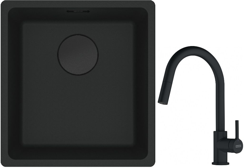 Set chiuvetă din granit Franke Maris 125.0697.760, baterie bucătărie Franke Lina 115.0626.053