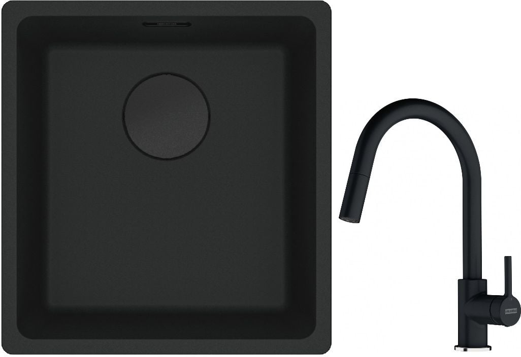 Set chiuvetă din granit Franke Maris 125.0697.760, baterie bucătărie Franke Lina 115.0626.055