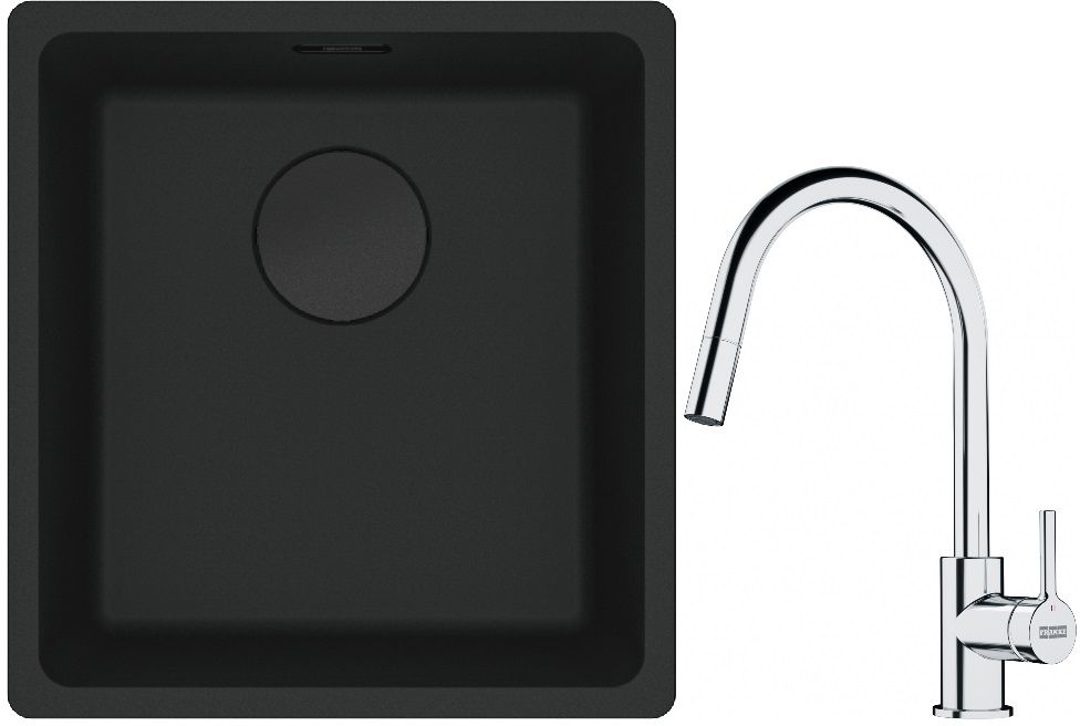 Set chiuvetă din granit Franke Maris 125.0697.760, baterie bucătărie Franke Lina 115.0693.229