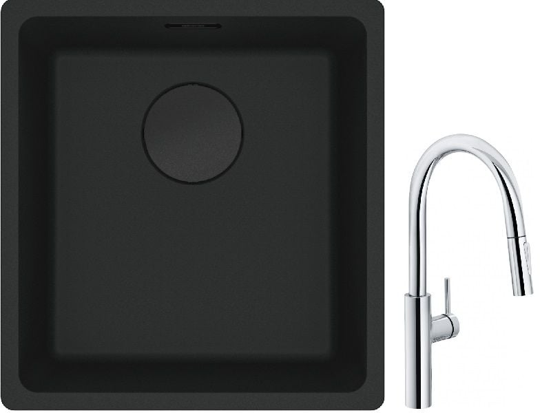 Set baterie bucătărie Franke Pescara L Slide-In 115.0538.940, chiuvetă din granit Franke Maris 125.0697.760