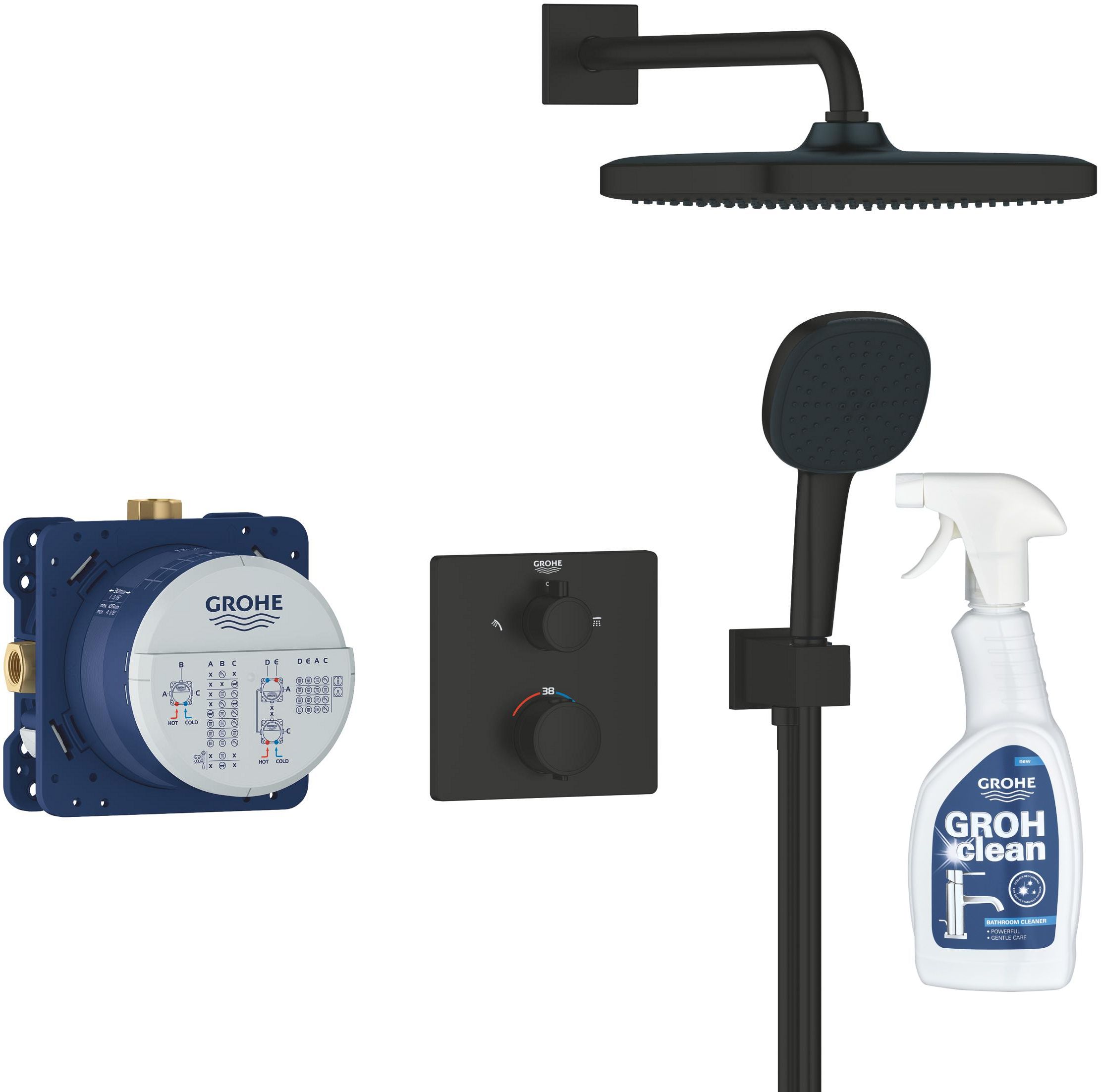 Set set de duș Grohe Vitalio Comfort 348822430, detergent curățare crom Grohe 48166000