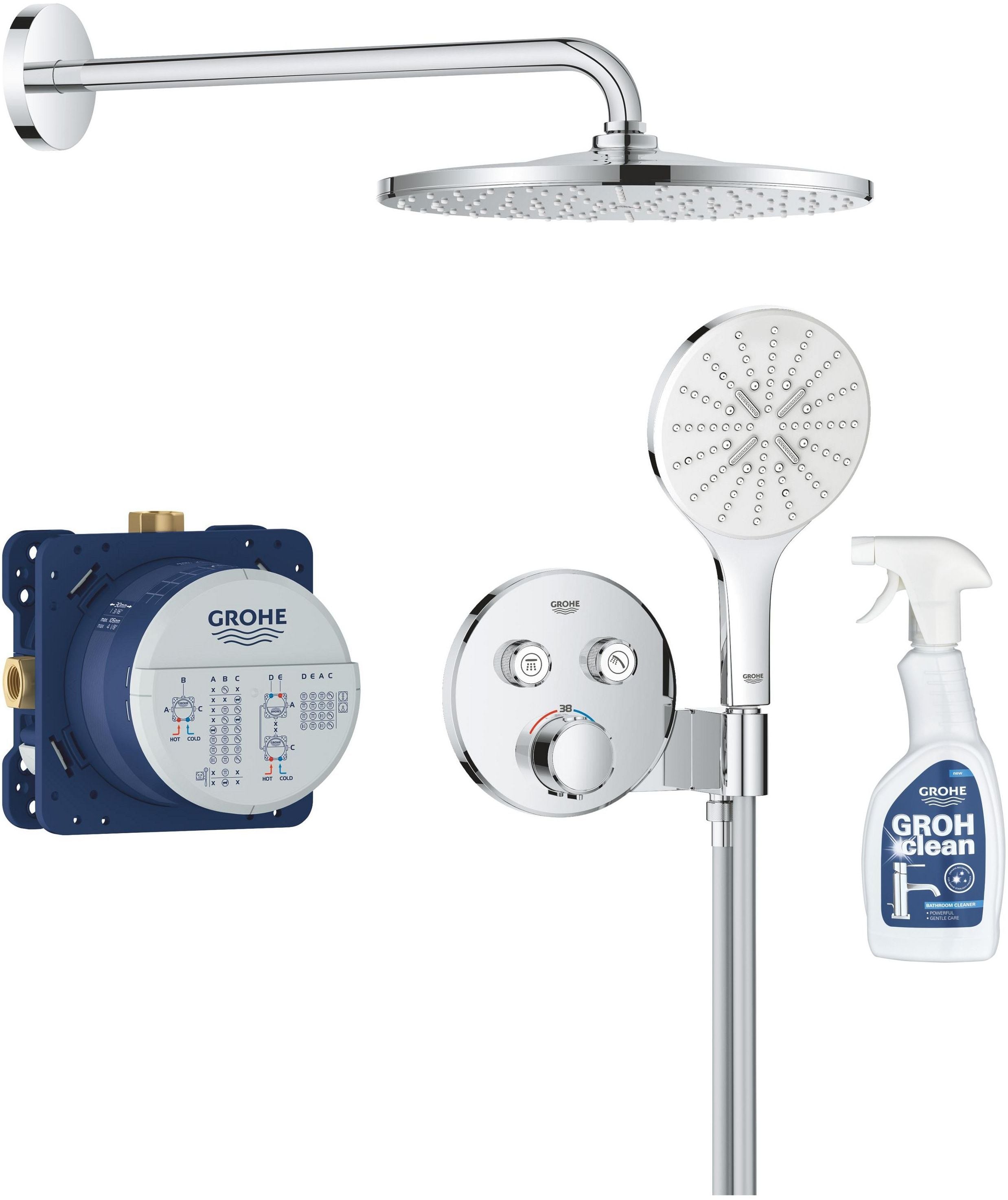 Set set de duș Grohe Precision Smartcontrol 34877000, detergent curățare crom Grohe 48166000