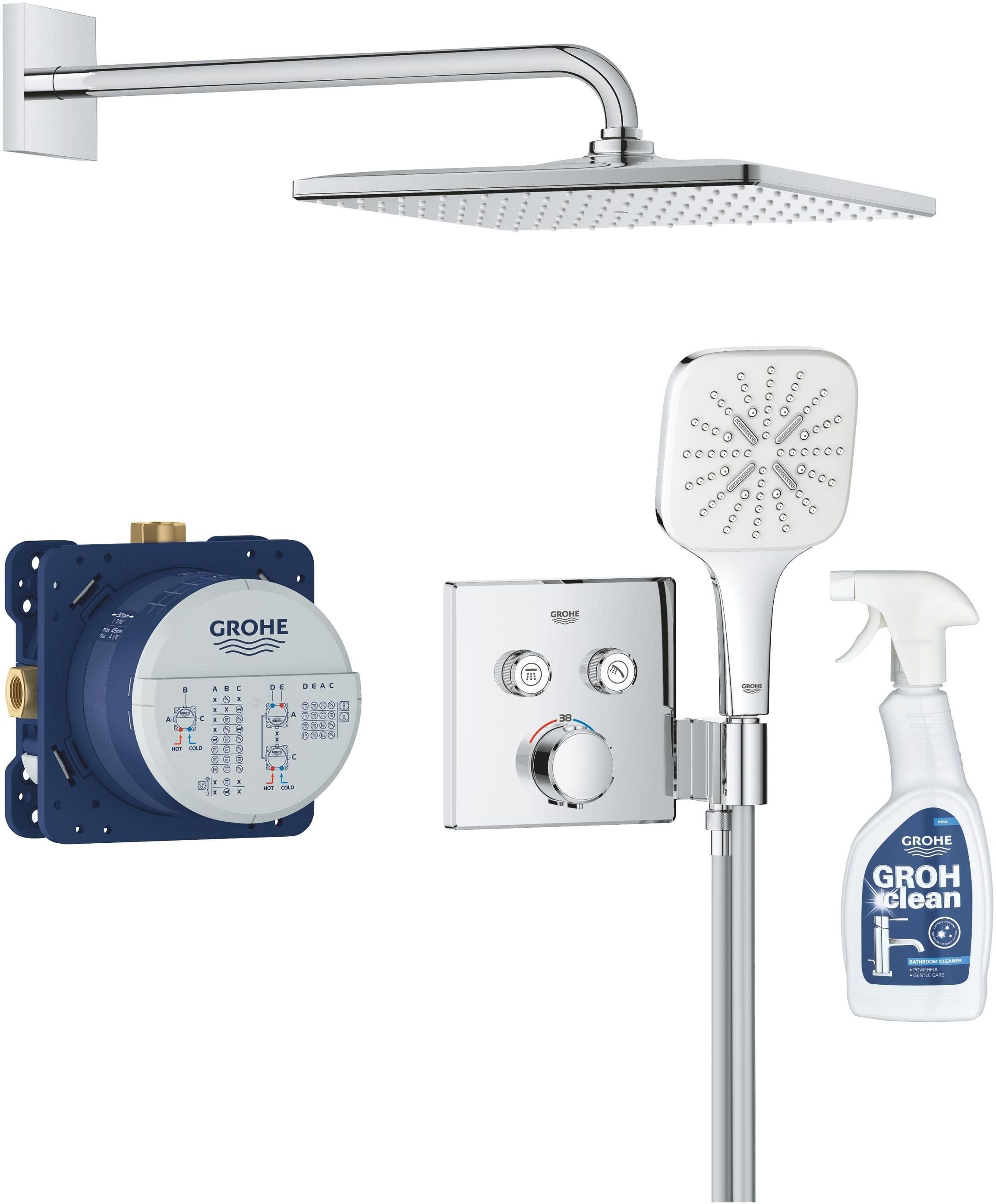 Set set de duș Grohe Precision Smartcontrol 34876000, detergent curățare crom Grohe 48166000