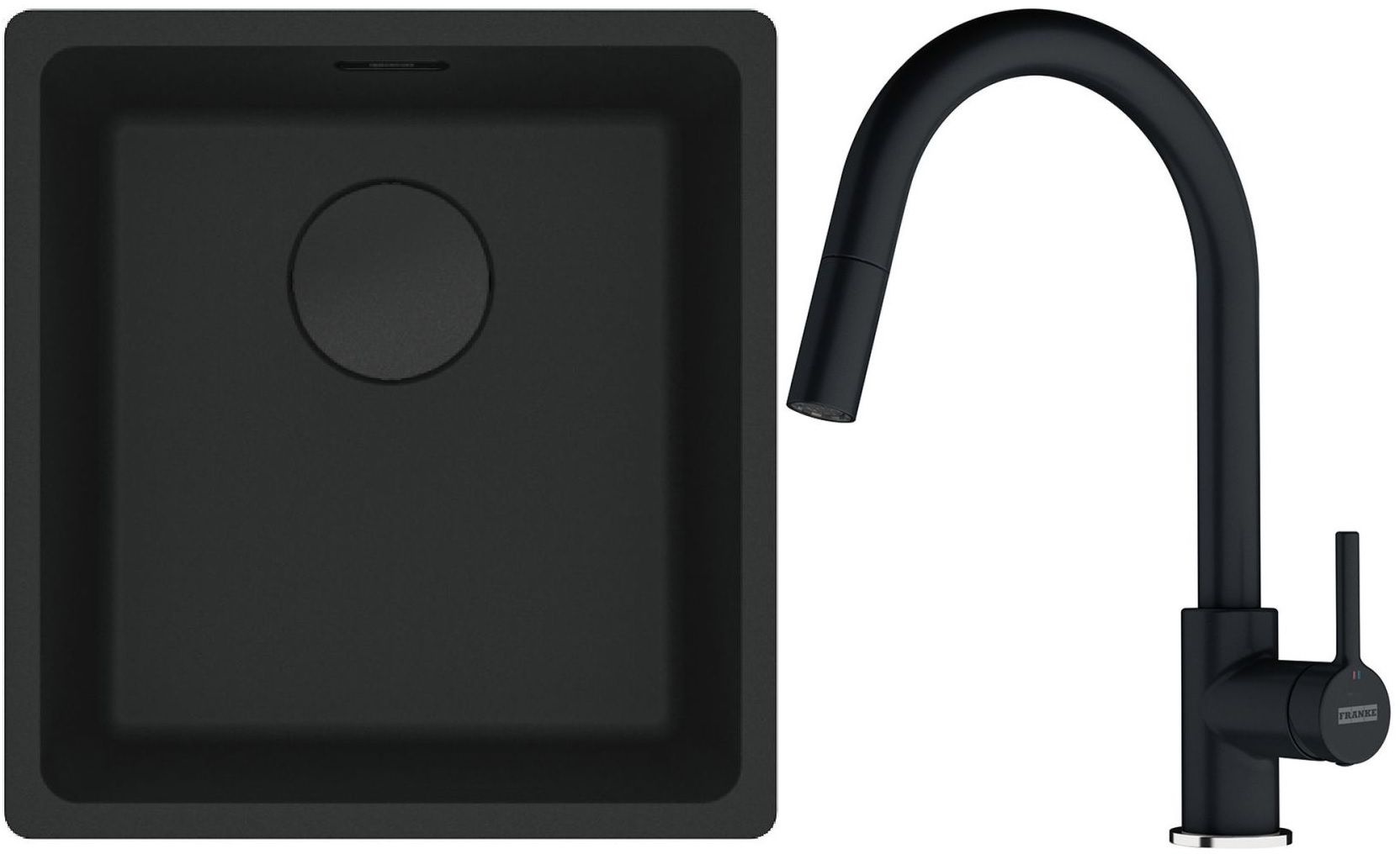 Set chiuvetă din granit Franke Maris 125.0697.760, baterie bucătărie Franke Lina 115.0626.055