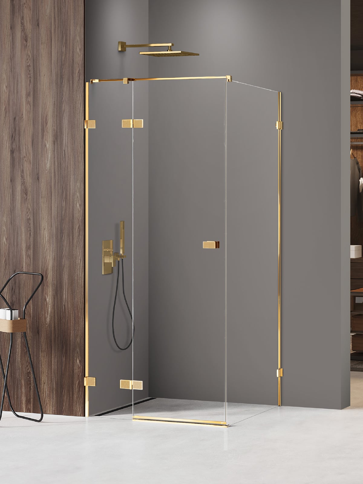 New Trendy Avexa Gold Shine XR cabină de duș 120x100 cm dreptunghiular auriu luciu/sticlă transparentă EXK-6767