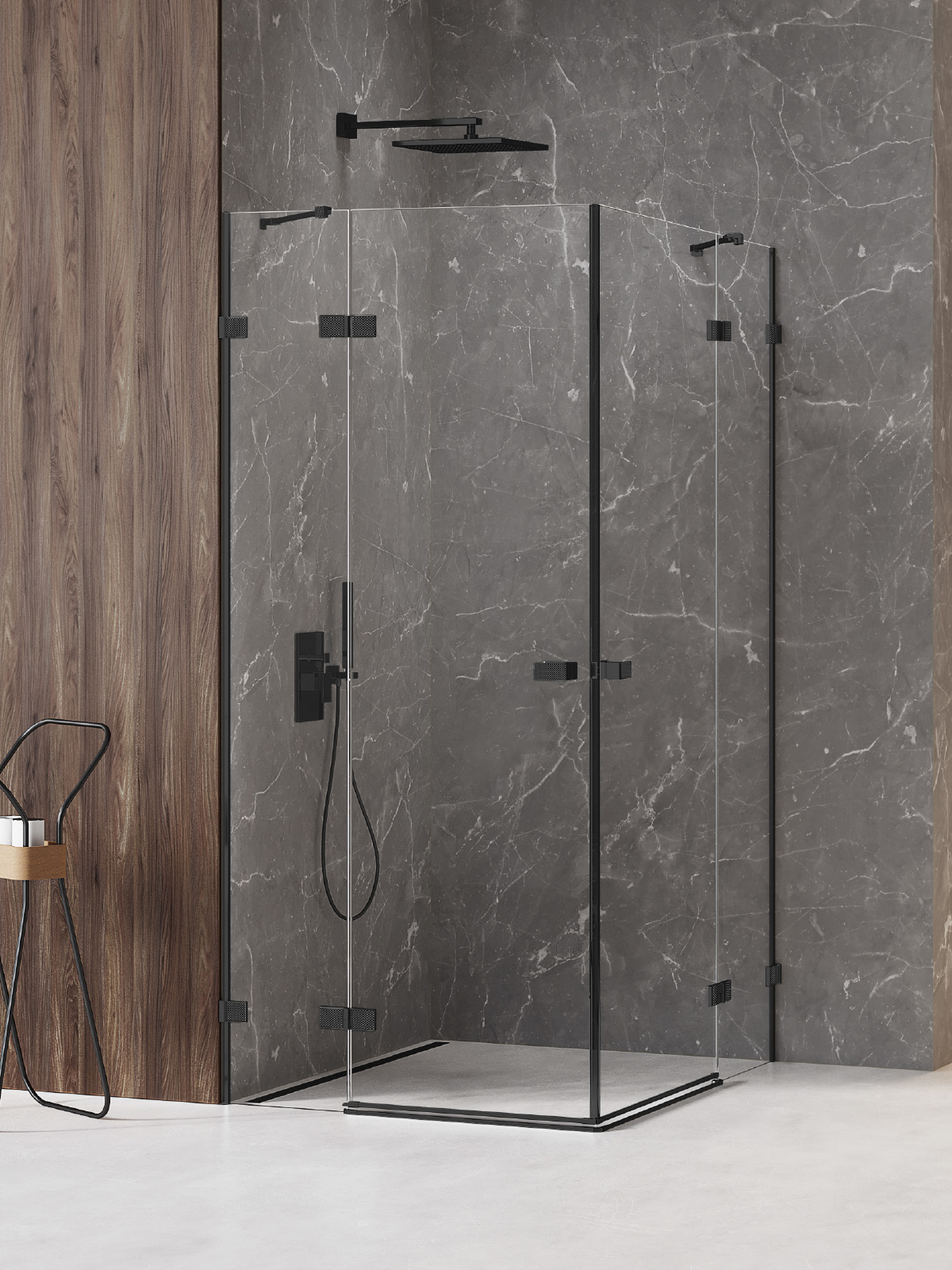 New Trendy Avexa Black XR cabină de duș 120x80 cm dreptunghiular negru mat/sticlă transparentă EXK-6929