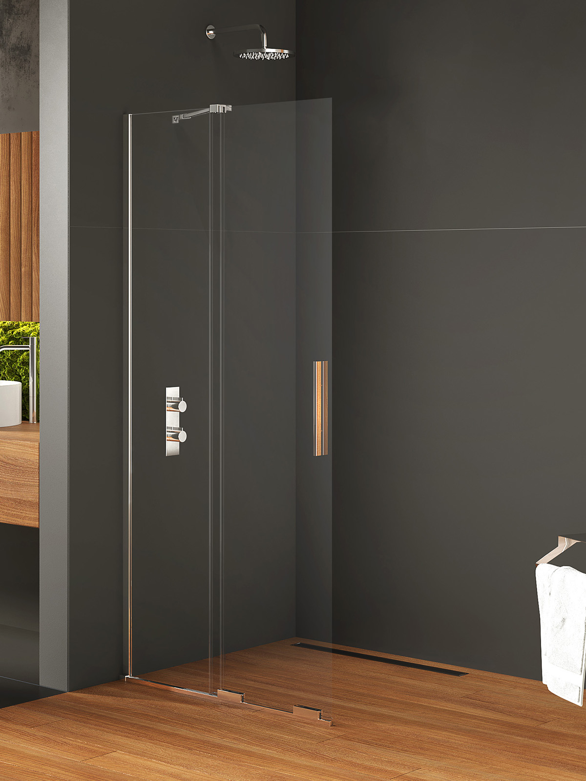 New Trendy Smart perete cabină de duș walk-in 80 cm crom luciu/sticla transparentă EXK-4085-WU